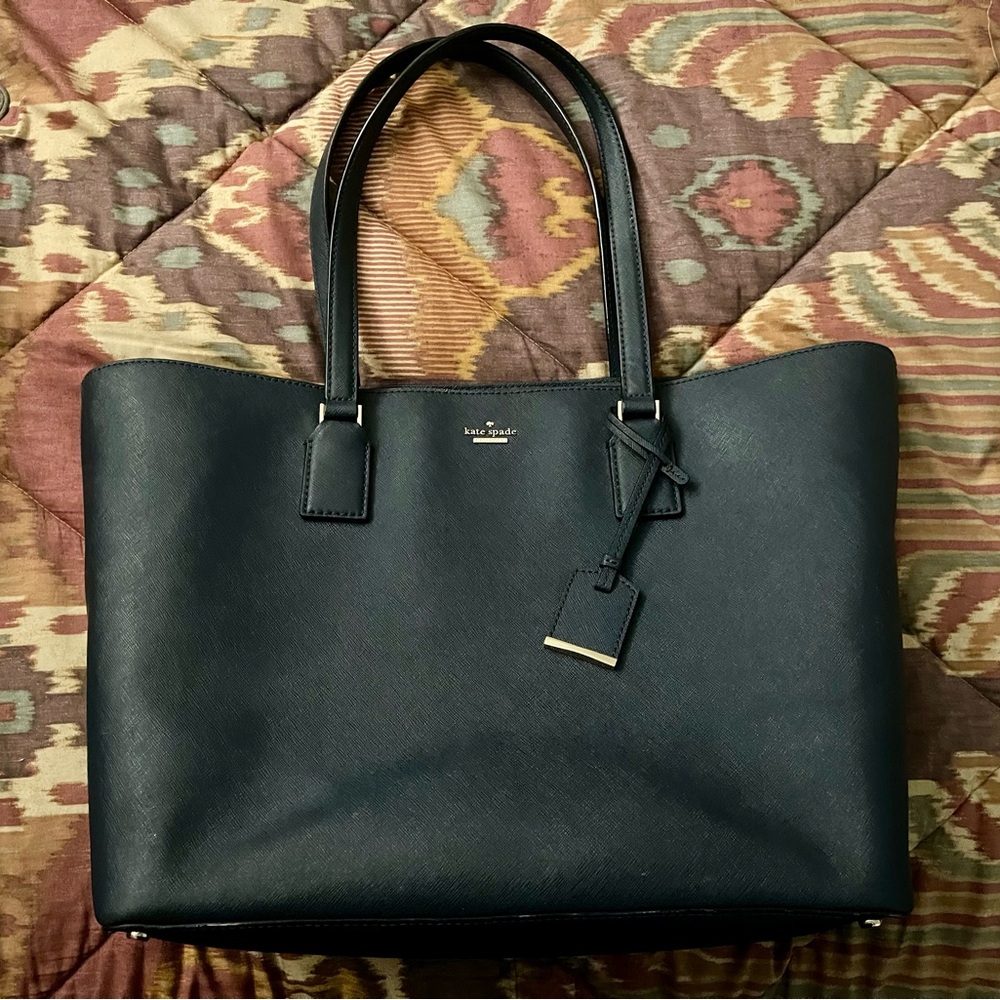 Kate Spade New York Orchard Street Maya Navy Saffiano Leather Shoulder Tote